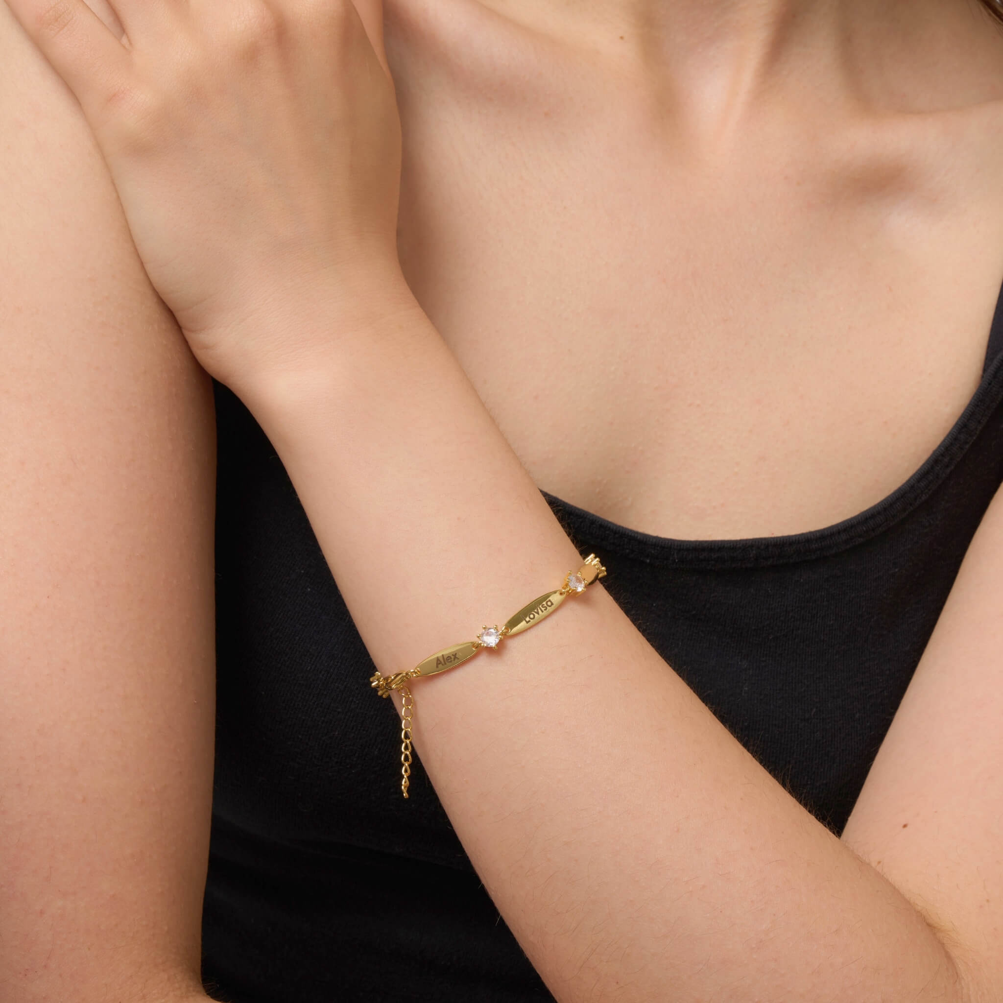 Personalized Bars Crystal Bracelet