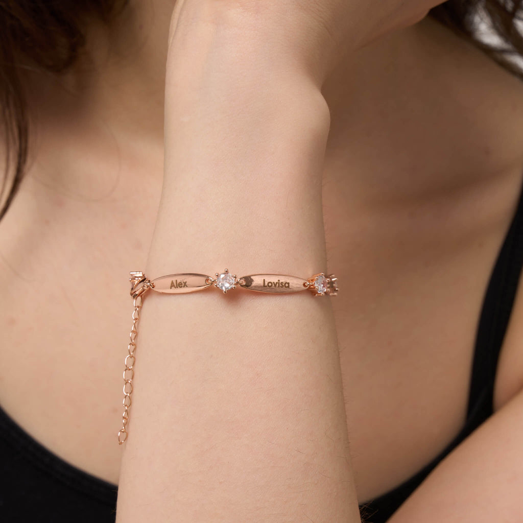 Personalized Bars Crystal Bracelet